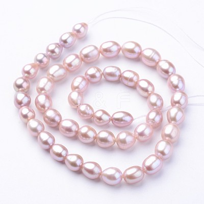 Natural Cultured Freshwater Pearl Beads Strands PEAR-Q003-7mm-01-1