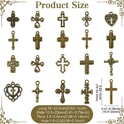 100 Pcs 20 Styles Tibetan Style Alloy Pendants FIND-CJ0003-90-1