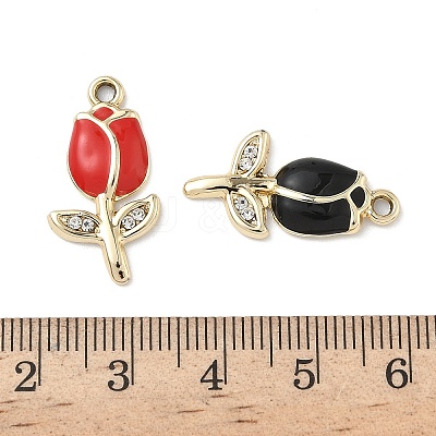 Alloy Enamel Rhinestone Pendants FIND-L024-19G-1