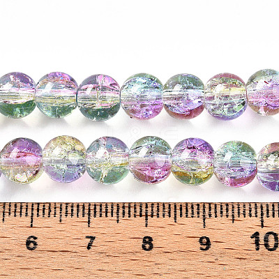 Transparent Crackle Glass Bead Strands X1-GLAA-T025-8mm-02C-1