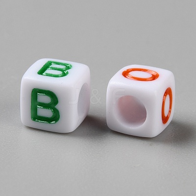 Opaque Acrylic Bead OACR-WH0037-13-1