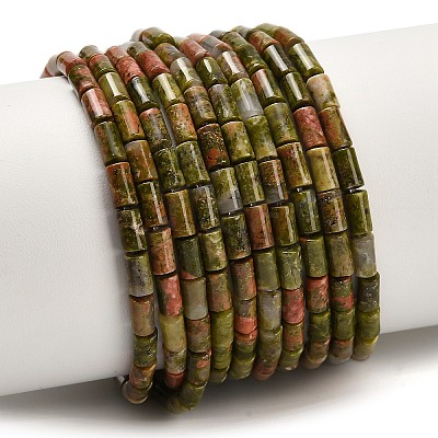 Natural Unakite Beads Strands G-P600-B06-01A-1