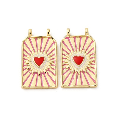 Brass Enamel Pendants KK-Q098-03G-1