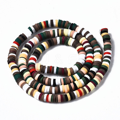 Handmade Polymer Clay Beads Strands CLAY-R089-4mm-156-1