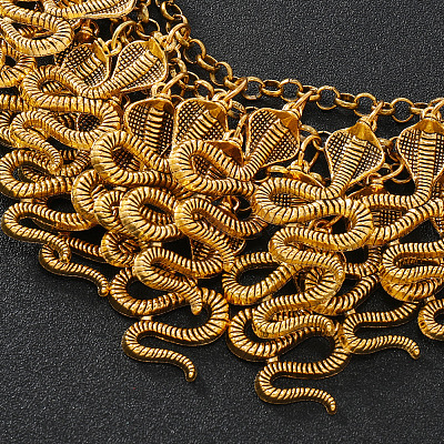 Exaggerated Alloy Multi-Layered Snake Bib Necklaces for Women FS-WGEB7D7-01-1