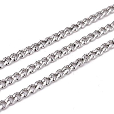 Tarnish Resistant 304 Stainless Steel Twisted Chains for Men's Necklace Making CHS-K001-86-1
