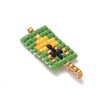 Glass Seed Beaded Pendants PALLOY-MZ00909-01-1