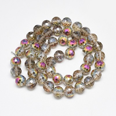 Electroplate Glass Beads Strands EGLA-Q086-12mm-05-1