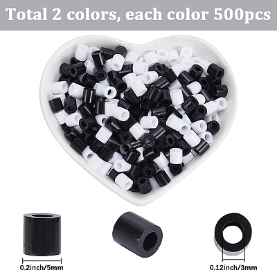 1000Pcs 2 Colors PE DIY Melty Beads Fuse Beads Refills DIY-SP0006-84-1