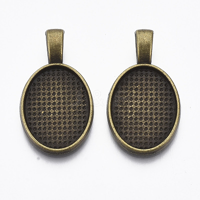 Alloy Pendant Cabochon Settings PALLOY-R120-05-1