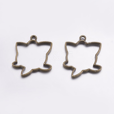 Tibetan Style Alloy Open Back Bezel Pendants PALLOY-L203-12AB-1