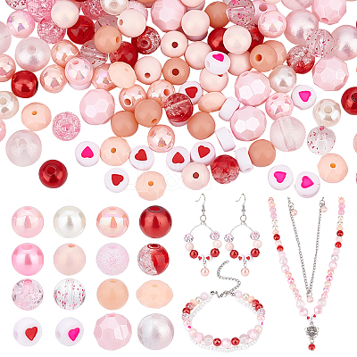 480Pcs 16 Style Transparent & Opaque & Spray Painted Acrylic Beads OACR-PH0001-93-1