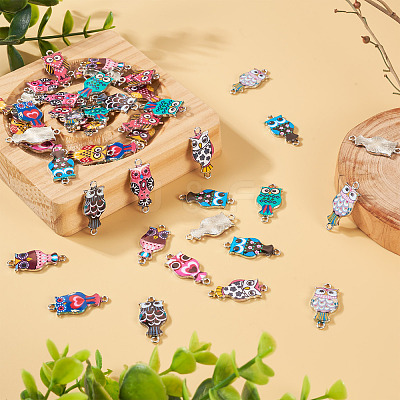 48Pcs 12 Colors Alloy Enamel Connector Charms FIND-TA0002-26-1
