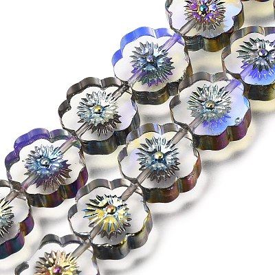 Electroplated Transparent Glass Beads Strands GL-CBA98F0-05B-1