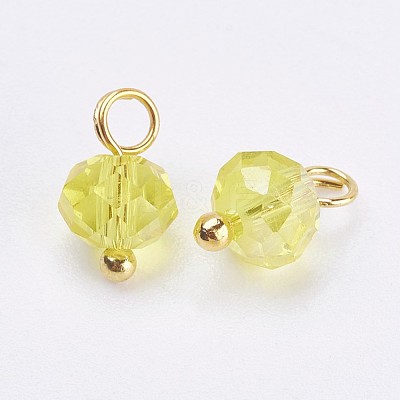 Electroplated Glass Charms X-GLAA-P038-05G-1