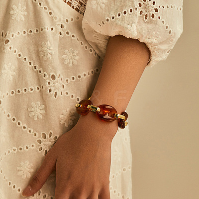 Resin Link Chain Bracelets for Women FS-WG76DA2-01-1