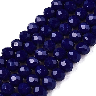 Opaque Solid Color Imitation Jade Glass Beads Strands EGLA-A044-P4mm-D07-1