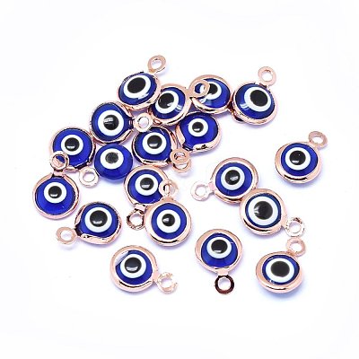 Handmade Evil Eye Lampwork Charms KK-F764-13RG-04-1