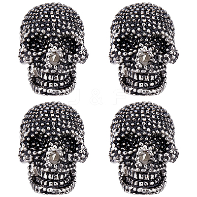 4Pcs Skull Brass Lapel Pin Backs JEWB-FH0002-12-1