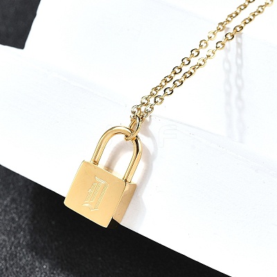 304 Stainless Steel Rolo Chain Pendant Necklaces NJEW-S444-01G-04-1