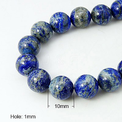 Natural Lapis Lazuli Beads Strands G-G099-10mm-7-1
