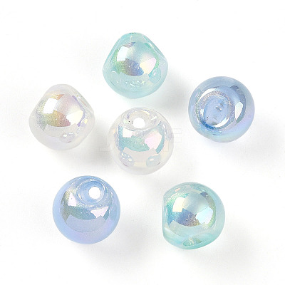 Transparent UV Plating Acrylic Beads OACR-I015-40-1