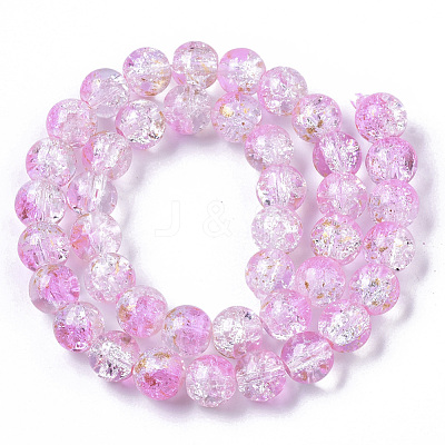 Transparent Spray Painted Crackle Glass Bead Strands GLAA-N035-03D-A10-1