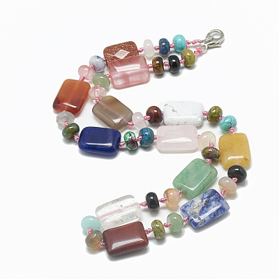 Natural & Synthetic Beaded Necklaces NJEW-S395-25-1