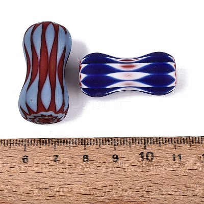 Handmade Millefiori Glass Bone Shape Beads LA-N002-38B-1