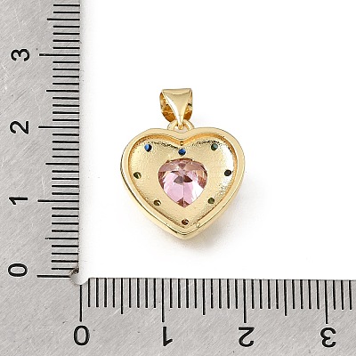 Valentine's Day Brass Micro Pave Colorful Cubic Zirconia Pendants CU-E002-14G-1