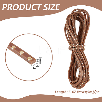 Flat Leather Craft Shoemaker Cord with Metal Rivet LS-AJEW-WH0561-08A-1