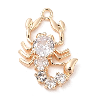 Brass Inlay Clear Glass Pendants KK-S388-32G-1