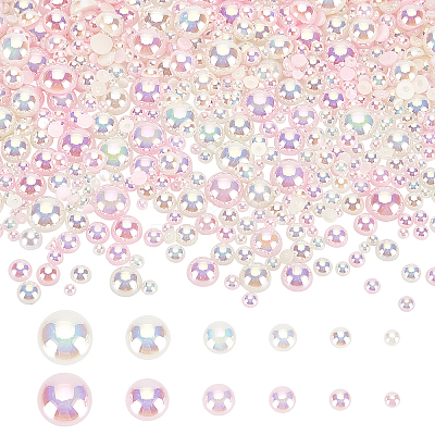 12 Bags 12 Style  Pearlized ABS Cabochons KY-PH0001-52-1