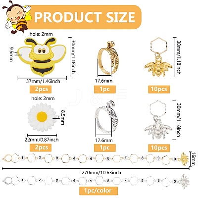 28Pcs Bees & Daisy DIY Knitting Tool Kits HJEW-AB00670-1