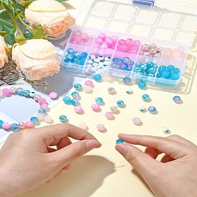 10 Styles Spray Painting & Baking Paint Glass Beads GLAA-YW0003-57-1