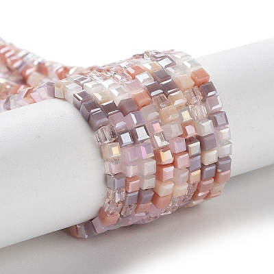 Gradient Color Electroplate Glass Bead Strands GLAA-E042-05-B08-1