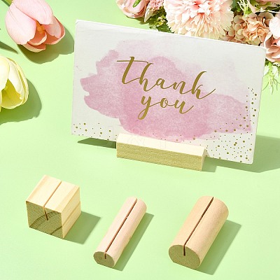 20Pcs 4 Styles Wood Name Card Holder AJEW-CJ0001-43-1