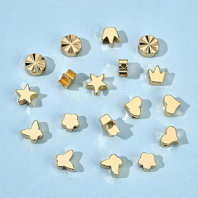 90Pcs 6 Style Brass Beads KK-BC0007-54-1