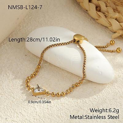 Adjustable 304 Stainless Steel Box Chain & Ball Chain Slider Bracelets WGFC0C2-03-1