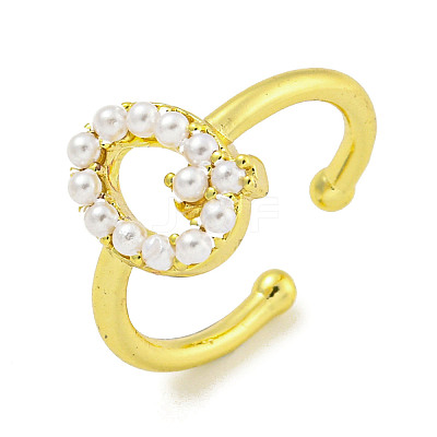 Rack Plating Brass Open Cuff Rings for Women RJEW-F162-01G-Q-1