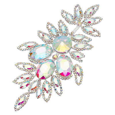 1Pc Brass Rhinestone Appliques DIY-FG0005-52A-1