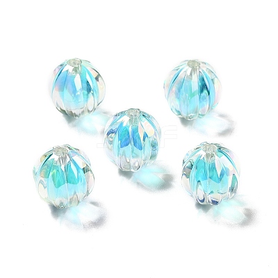 Two Tone UV Plating Rainbow Iridescent Acrylic Beads X-TACR-D010-05-1