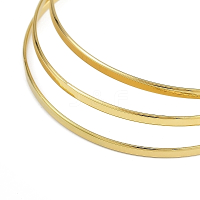 7Pcs Flat Vacuum Plating PVD Vacuum Plating 201 Stainless Steel Bangles Sets for Women BJEW-F476-07G-03-1