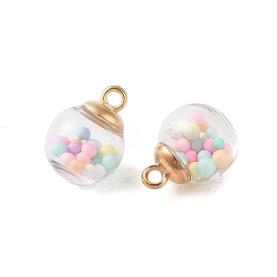 Glass Round Pendants GLAA-P063-01G-14-1