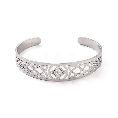 Non-Tarnish 304 Stainless Steel Cuff Bangles BJEW-M234-02P-1