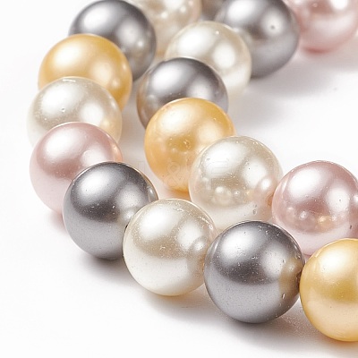 Shell Pearl Bead Strands BSHE-L017-17-1