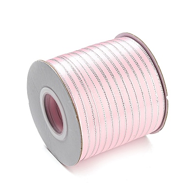 Double Edge Silver Thread Grosgrain Ribbon for Wedding Festival Decoration SRIB-L012-6mm-001-1