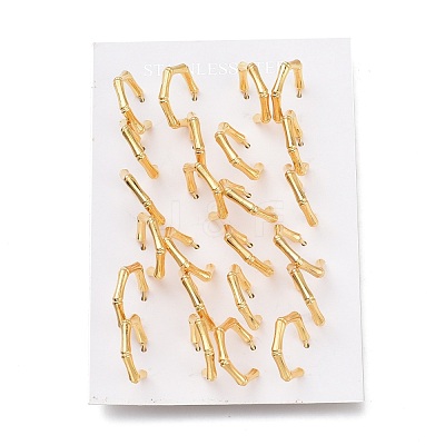 304 Stainless Steel Half Hoop Earrings EJEW-H100-10G-1