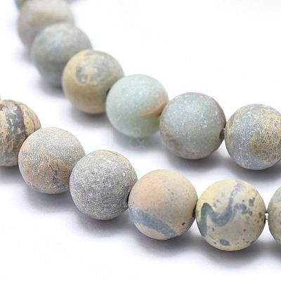 Natural Aqua Terra Jasper Beads Strands G-N0128-48F-8mm-1