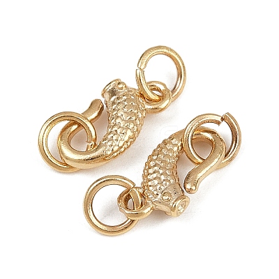 Brass Hook and S-Hook Clasps KK-P310-18G-1